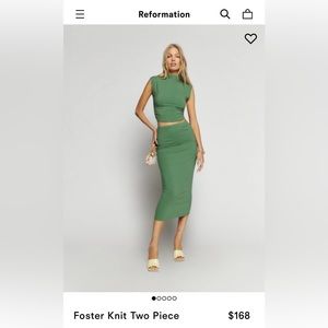 Summer ‘23 Reformation green Top & Skirt Set- large, fits 6/8
